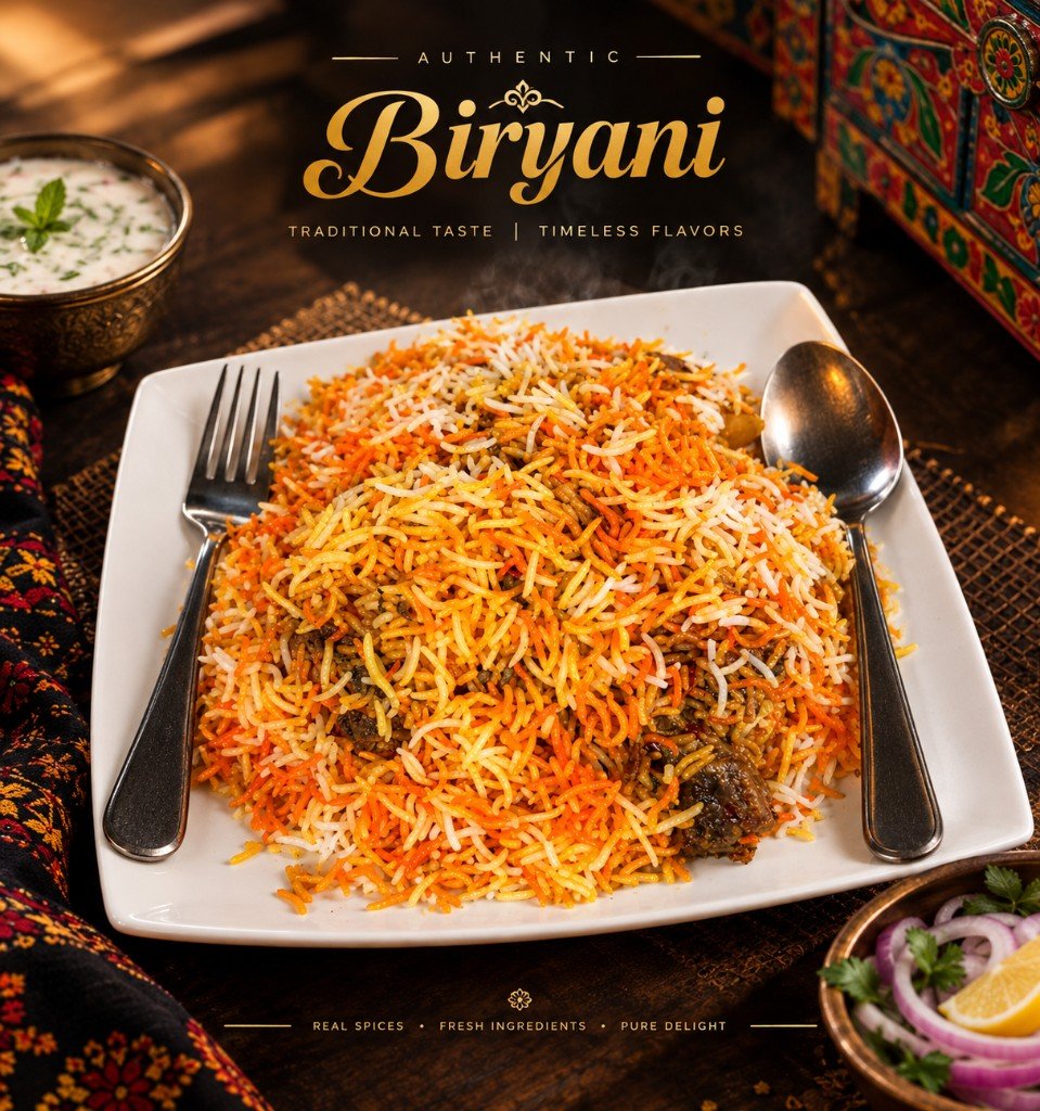 Authentic biryani at Lahore Grill