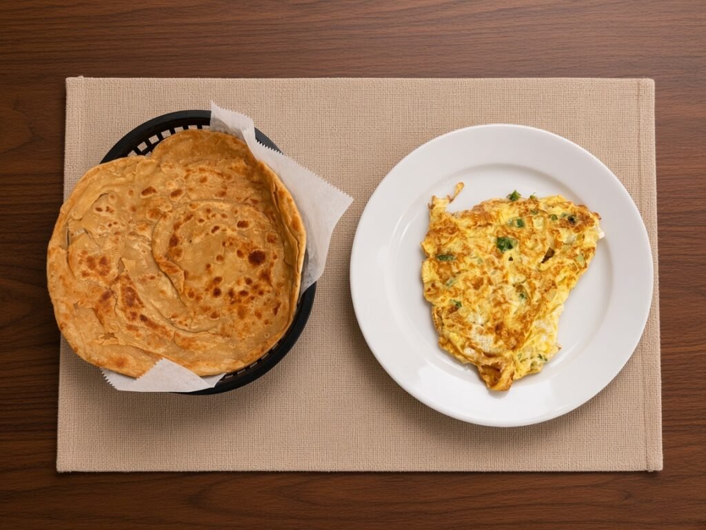Egg Omlette with Paratha